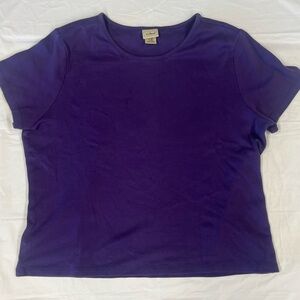 LL Bean ￼VINTAGE Women’s Size XL Regular Purple Short Sleeve Cotton